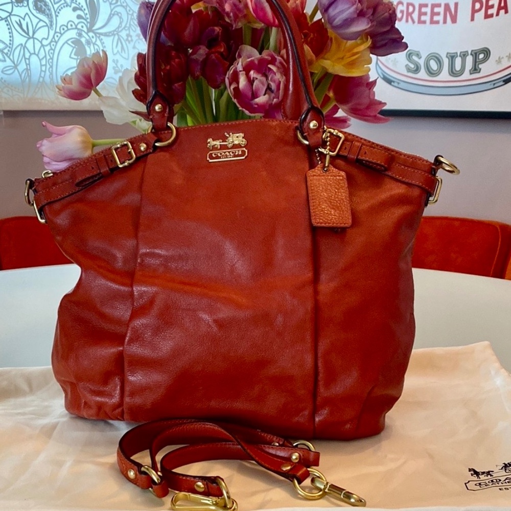 2011 Coach Persimmon Leather Lindsey Satchel